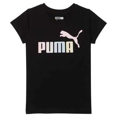 Футболка Puma Luminous Logo с круглым вырезом и короткими рукавами, молодежная футболка для девочек, размер 5 Ca