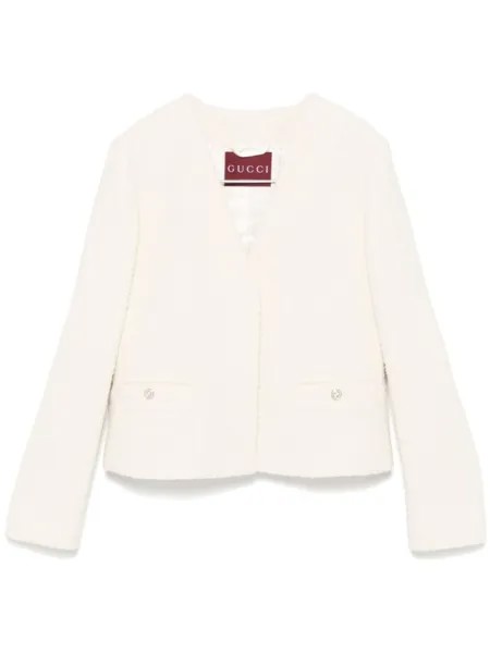 Gucci жакет Damier Bouclé, белый