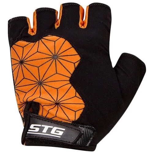 Перчатки велосипедные STG Replay, unisex, черно-оранжевые, размер XL