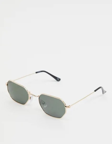Солнцезащитные очки в золотистой шестиугольной оправе Jeepers Peepers-Золотой