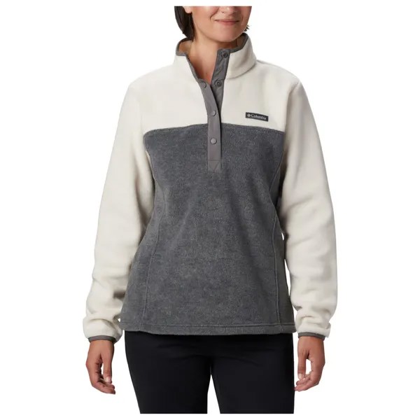 Флисовый свитер Columbia Women's Benton Springs 1/2 Snap Pullover, цвет City Grey Heather/Chalk