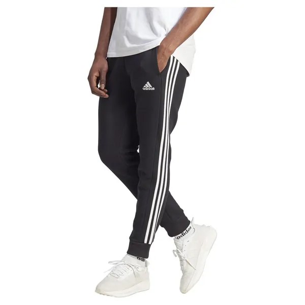Брюки джоггеры adidas Essentials Fleece 3 Stripes Tapered Cuff, черный