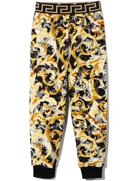 Versace Kids спортивные брюки с принтом Baroque
