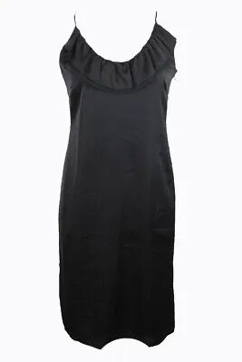 Черное коктейльное платье из шармеза с оборками на тонких бретелях Bcbgeneration 6