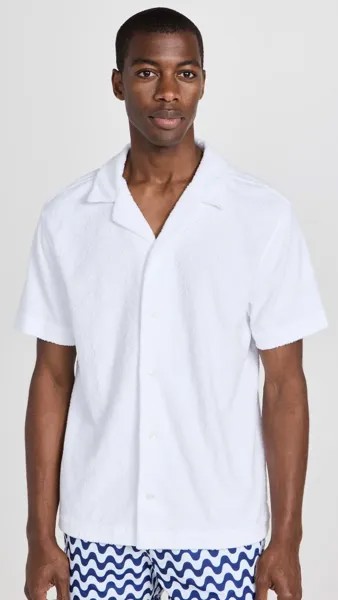 Рубашка Frescobol Carioca Roberto Terry Shirt Trelica Jacquard, белый