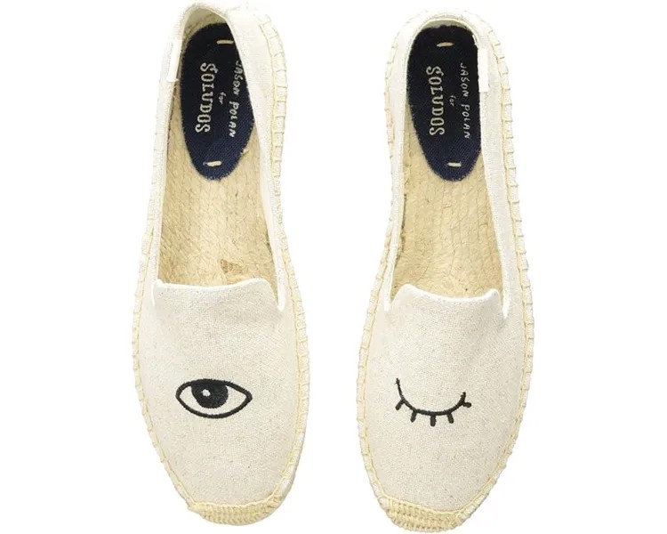 Лоферы Soludos Wink Embroidery SM Slipper, цвет Wink Sand