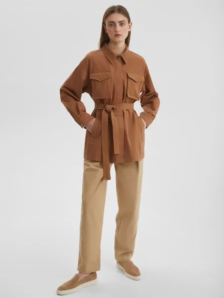 Куртка женская с накладными карманами из хлопка, цвет – терракотовый