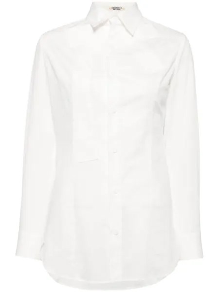 Yohji Yamamoto хлопковая рубашка с бантом, белый