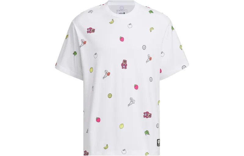 X Strawberry Bear Co-branded SS23 Футболка мужская белая Adidas Neo, белый