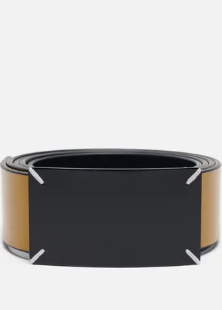 Ремень Maison Margiela Four Stitch Buckle Leather, цвет жёлтый, размер 110