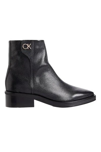 Кожаные ботинки на молнии Calvin Klein, черный