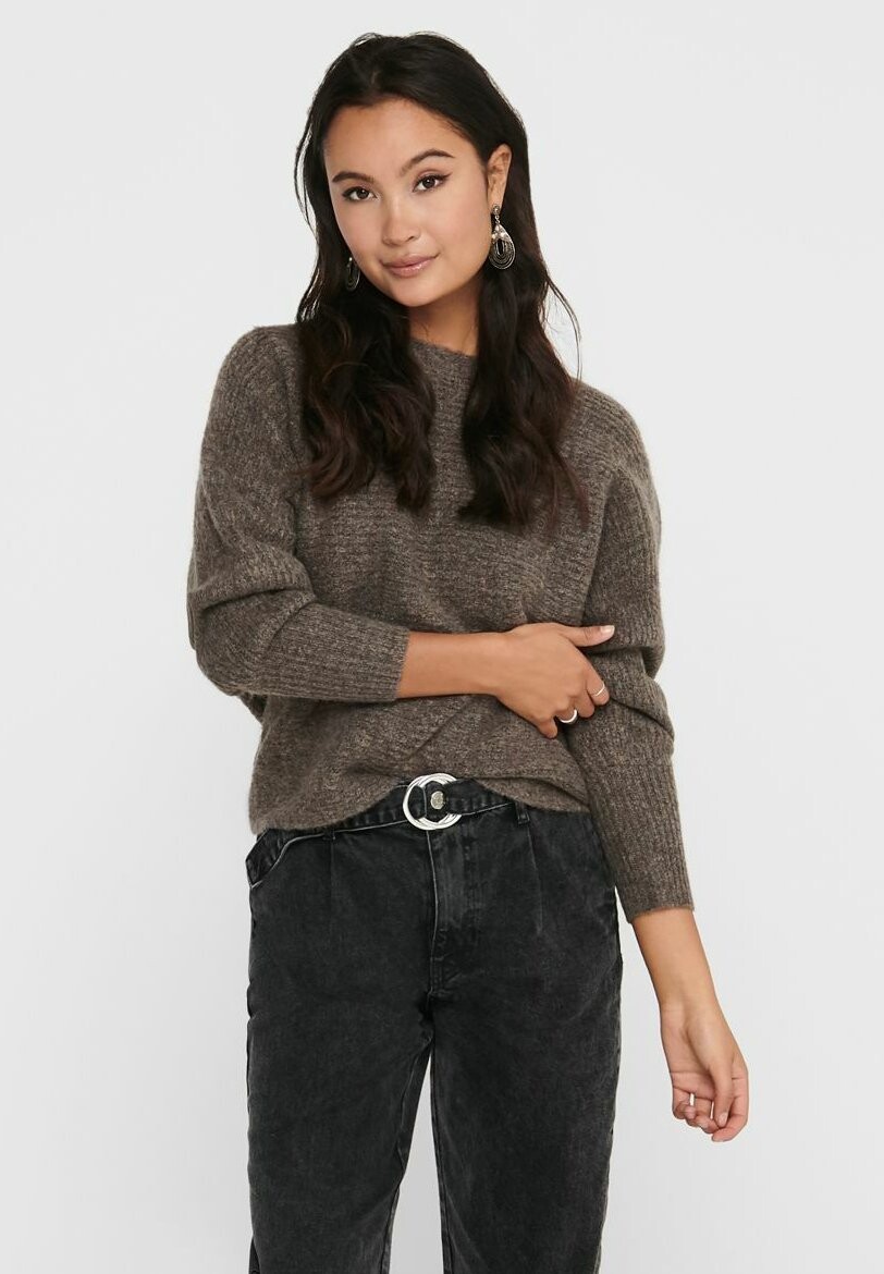 Джемпер ONLY Onldaniella L/S Noos, крупный коричневый