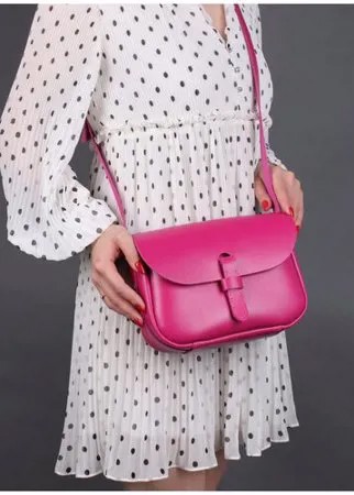 Женская сумка через плечо из натуральной кожи розовая A016 fuchsia Divalli