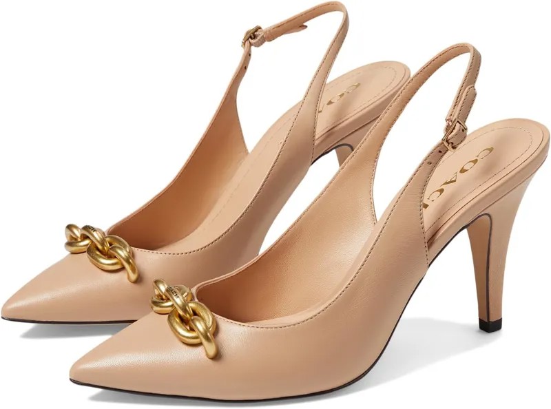 Туфли Sadie Leather Slingback Pump COACH, цвет Beechwood