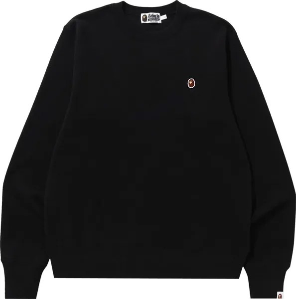 Толстовка BAPE One Point Crewneck 'Black', черный