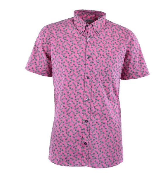 Рубашка с коротким рукавом Moschino с принтом «Солнцезащитные очки» Розовая 0436