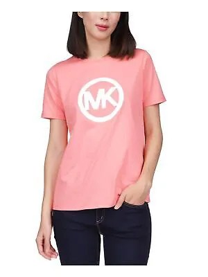 MICHAEL KORS Женская розовая футболка с круглым вырезом и короткими рукавами с логотипом Petites P\S