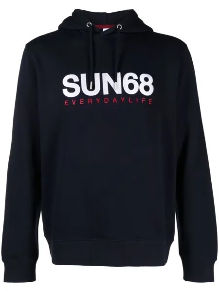 Sun 68 худи с вышитым логотипом, синий
