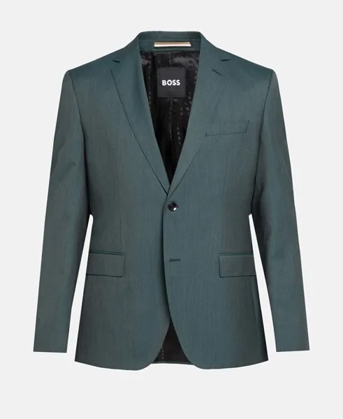 Шерстяной пиджак Boss Black, зеленый