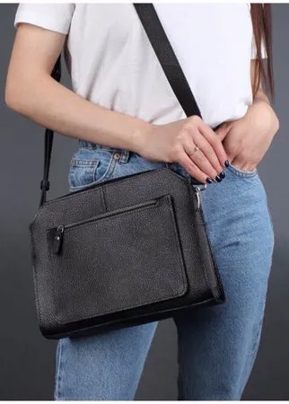 Женская сумка кросс-боди A017 black grain черная Divalli