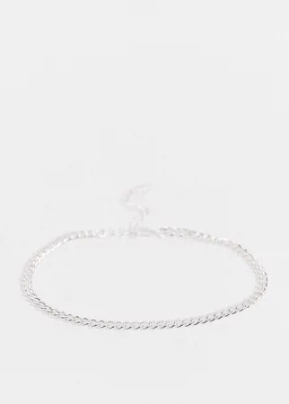 Серебристый браслет-цепочка на ногу Accessorize