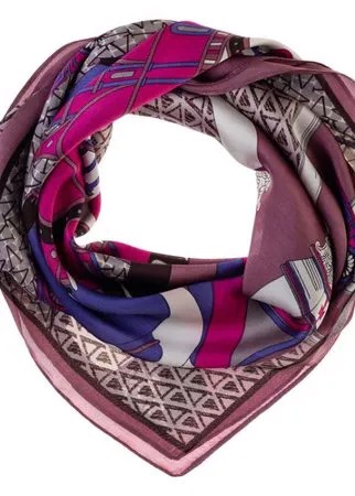 Шелковый платок на шею/Платок шелковый на голову/женский/Шейный шелковый платок/стильный/модный /21kdg70951101-22vr фиолетовый,серый/Vittorio Richi/80% шелк,20% полиэстер/70x70