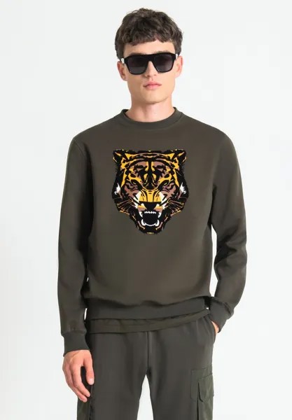 Толстовка REGULAR FIT With TIGER PRINT Antony Morato, цвет dark army