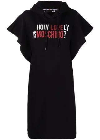 Love Moschino платье-худи с оборками