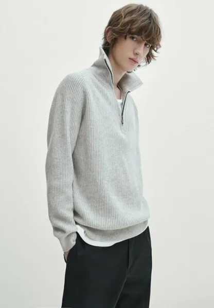 Свитер Mock Neck Massimo Dutti, цвет grey