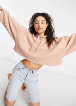 Свободный худи бисквитного цвета с рукавами «летучая мышь» ASOS DESIGN-Бежевый