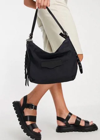 Черная сумка на плечо с ручкой сверху и сбоку Rebecca Minkoff-Черный цвет