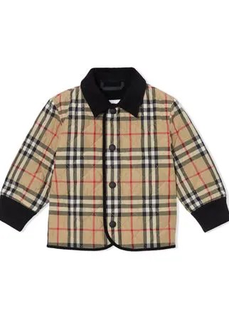 Burberry Kids стеганая куртка в клетку Vintage Check