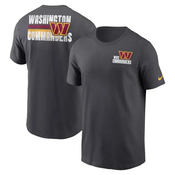 Мужская антрацитовая футболка Washington Commanders Blitz Essential Nike