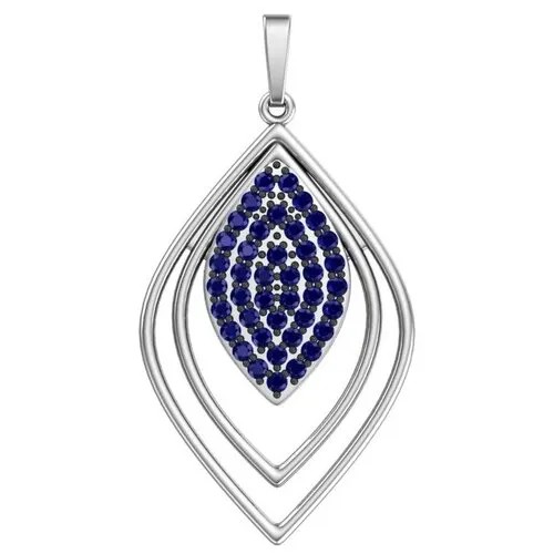 Серебряная подвеска с сапфировыми фианитами 4101132-04445
