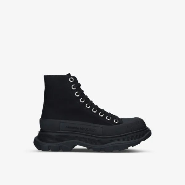 Ботинки Tread Slick из хлопковой парусины с увеличенной подошвой Alexander Mcqueen, черный