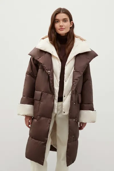 Пальто женское Finn Flare FWC11098 коричневое XS/S