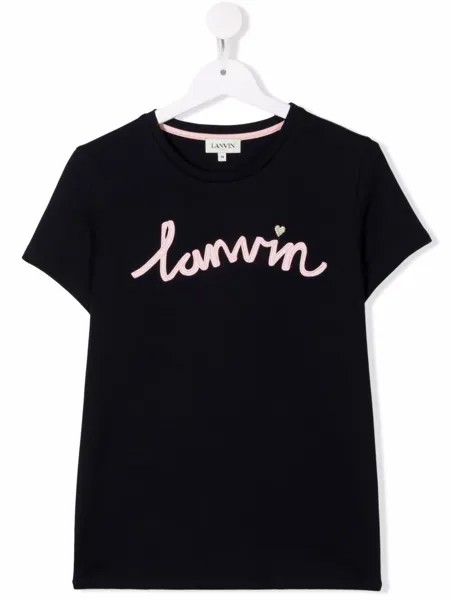 LANVIN Enfant футболка с короткими рукавами и вышитым логотипом