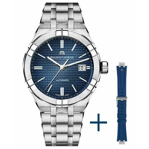 Наручные часы Maurice Lacroix AI6008-SS00F-430-C, серебряный, синий