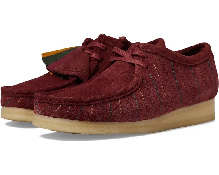 Оксфорды Clarks Wallabee, цвет Burgundy Combi