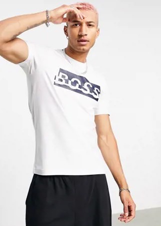 Белая футболка с 4 крупным логотипом BOSS Athleisure-Белый