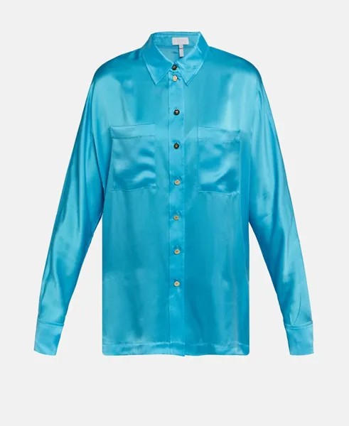 Шелковая блузка Escada Sport, лазурный синий