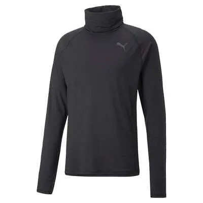 Puma Run Cloudspun Turtle Neck Long Sleeve Athletic Pullover Shirt Mens Black Ca