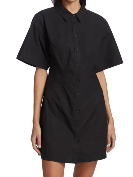 Мини-платье-рубашка со сборками Frame, цвет Noir