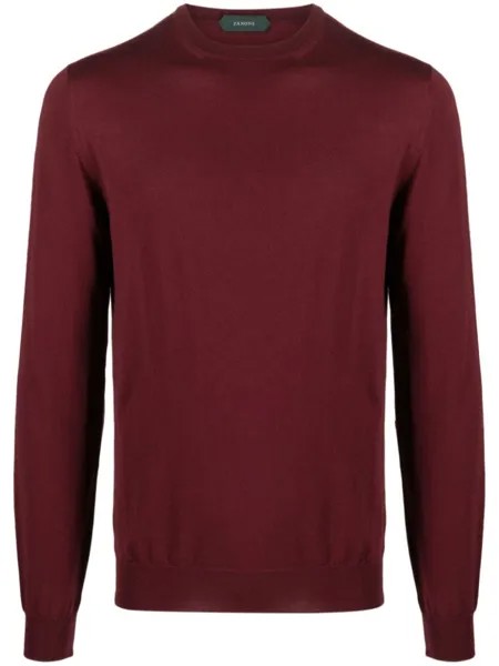 Zanone crew-neck fine-knit jumper, красный