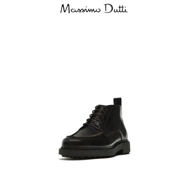 Ботильоны мужские Massimo Dutti со сложенными краями, коричневый