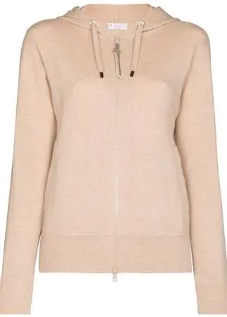 Brunello Cucinelli кашемировый кардиган с капюшоном