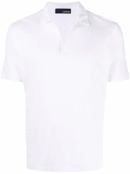 Lardini льняная рубашка поло с открытым воротником