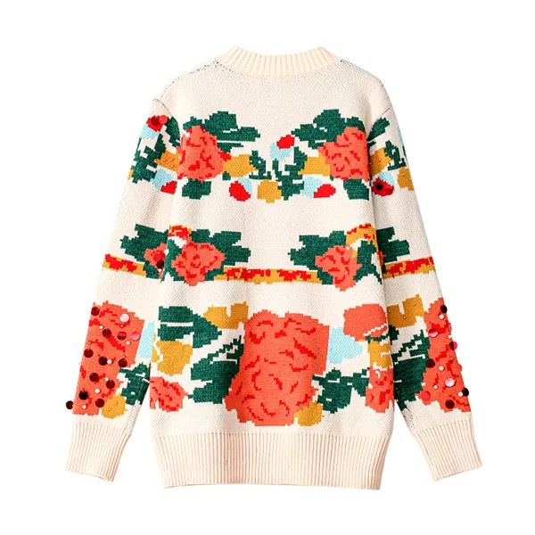 Женский свитер с блестками, абрикосовый пуловер с длинным рукавом и круглым вырезом, осень 2022