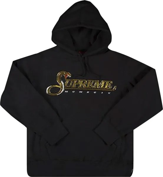 Толстовка Supreme Sequin Viper Hooded Sweatshirt 'Black', черный
