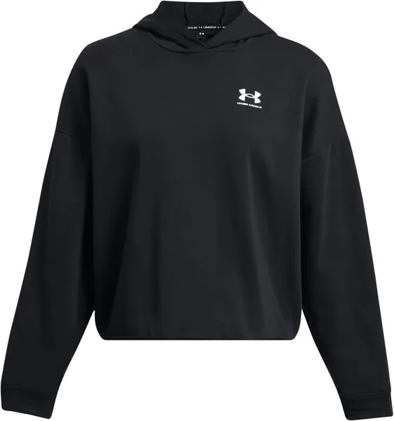 Худи Under Armour Rival Terry Oversized Hoodie, черный/белый